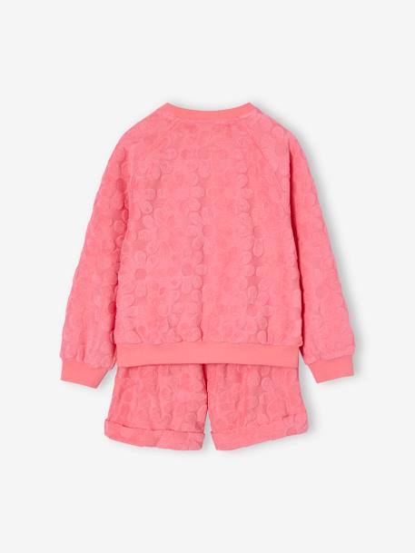 Ensemble sweat et short fleurs en éponge fille rose bonbon 6 - vertbaudet enfant 
