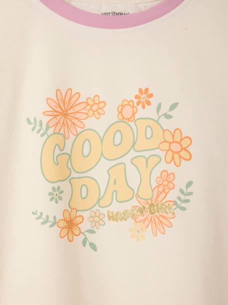 Ensemble T-shirt et short en éponge fille corail+lilas 11 - vertbaudet enfant 