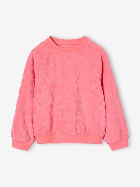 Ensemble sweat et short fleurs en éponge fille rose bonbon 4 - vertbaudet enfant 