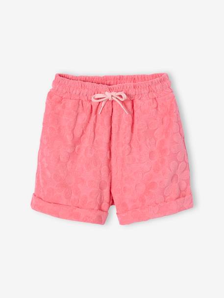 Ensemble sweat et short fleurs en éponge fille rose bonbon 5 - vertbaudet enfant 