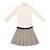 Ensemble   jupe plissée  et  & col roulé Beige marron jaune 1 - vertbaudet enfant 