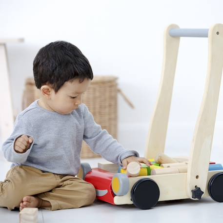Chariot de marche avec cubes Beige 3 - vertbaudet enfant 