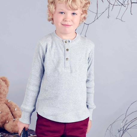 T-shirt henley    manches longues  augustin Gris souris 1 - vertbaudet enfant 