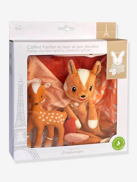 Coffret 2 en 1 Fanfan + doudou Sophie la girafe - VULLI multicolore 1 - vertbaudet enfant 