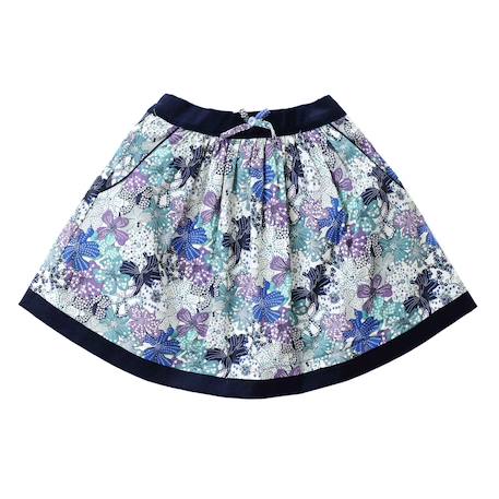 Ensemble   jupe fleurie   & col roulé Bleu marine lilas beige 3 - vertbaudet enfant 