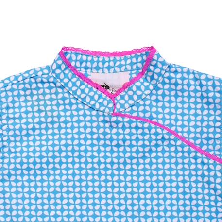 Blouse chinoise    annam Bleu turquoise rose fuchsia 2 - vertbaudet enfant 