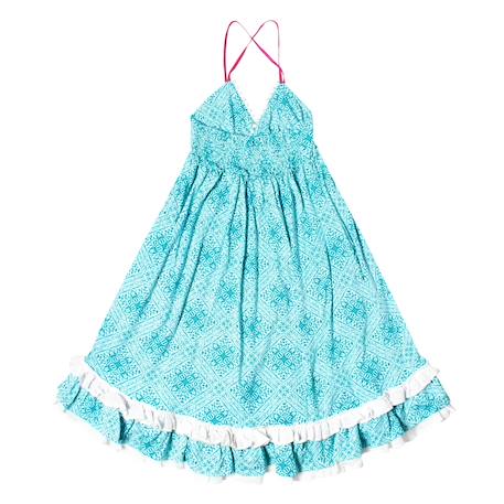 Robe de plage longue   jersey    eugenie Blanc vert 5 - vertbaudet enfant 