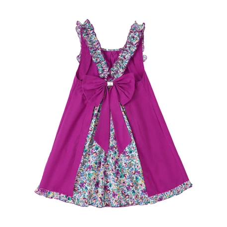 Robe cérémonie fleurie    noeud amovible  anais Violet 4 - vertbaudet enfant 