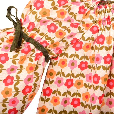 Blouse fleurie hiver   fleuri   col smocks  chimene Orange rouge 2 - vertbaudet enfant 