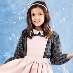 Blouse intersaison   carreaux  fils lurex   col claudine  - vertbaudet enfant