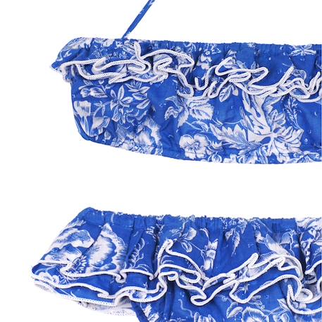 Maillot de bain fleuri   et    2 pièces  swan Bleu roi blanc 4 - vertbaudet enfant 