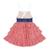 Robe salopette  vichy  à volants et bretelles  gigi Rose foncé bleu denim 4 - vertbaudet enfant 