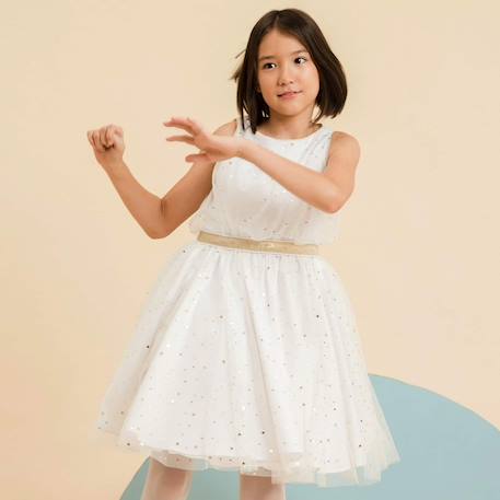 Ensemble   robe soirée + veste fausse fourrure Beige doré 4 - vertbaudet enfant 