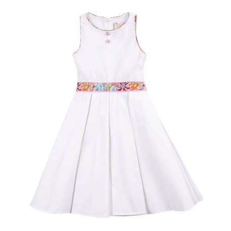 Robe cérémonie   liberty  qui tourne  hepburn Blanc rose 3 - vertbaudet enfant 
