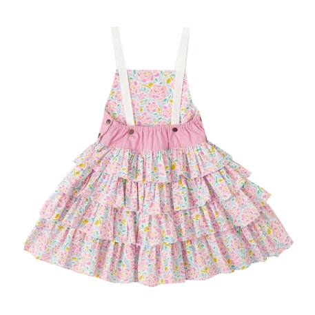 Robe salopette liberty     gigi Rose bleu pastel 5 - vertbaudet enfant 