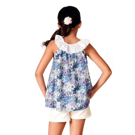 Blouse liberty     et   col 2-en-1  aurore Bleu violet lilas 6 - vertbaudet enfant 