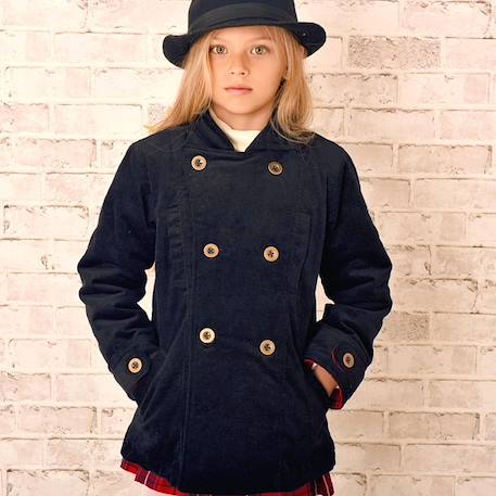 Cadeau noël   caban  + jupe plissée tartan   + col roulé Noir rouge beige 3 - vertbaudet enfant 