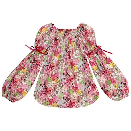 Ensemble   pantalon velours  & blouse fleurie Rouge 5 - vertbaudet enfant 