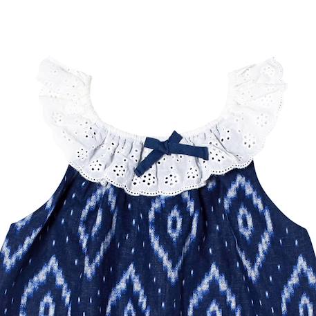 Blouse tie-and-dye été   bleu marine  col 2-en-1  aurore Bleu marine blanc 2 - vertbaudet enfant 