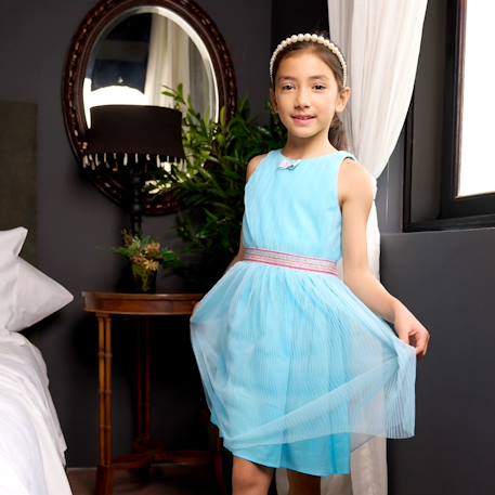 Robe cérémonie     hepburn Bleu ciel+Rose fuchsia 2 - vertbaudet enfant 