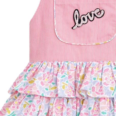 Robe salopette liberty     gigi Rose bleu pastel 4 - vertbaudet enfant 