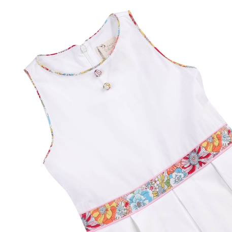 Robe cérémonie   liberty  qui tourne  hepburn Blanc rose 5 - vertbaudet enfant 