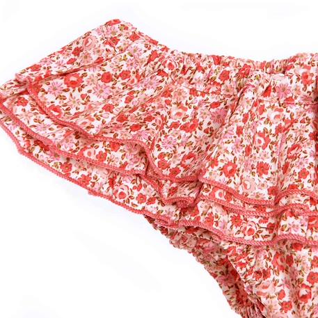 Maillot de bain 2 pièces liberty     swan Rose rouge 4 - vertbaudet enfant 