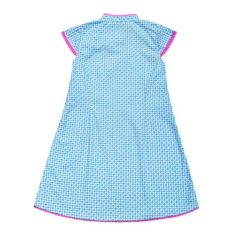 Robe  chinoise   avec col mao  annam Bleu turquoise fuchsia 4 - vertbaudet enfant 