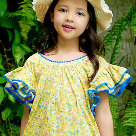 Robe  été   ample  butterfly Bleu marine+Jaune bleu+Rose bleu pastel+Violette bleu 12 - vertbaudet enfant 
