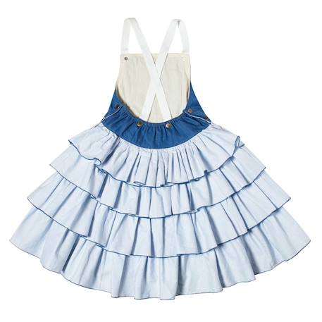 Robe salopette   à fines rayures   gigi Bleu ciel bleu denim 4 - vertbaudet enfant 