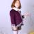 Manteau kimono court   velours   capucine Bordeaux prune 5 - vertbaudet enfant 