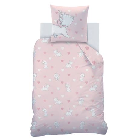 Parure de lit imprimée 100% coton, disney home les aristochats love Rose 4 - vertbaudet enfant 