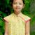 Robe chinoise  liberty  à col mao  annam Jaune rose fuchsia 2 - vertbaudet enfant 