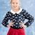Blouse de noël pour   imprimé fantaisie pingouin  col claudine Noir blanc rouge 1 - vertbaudet enfant 