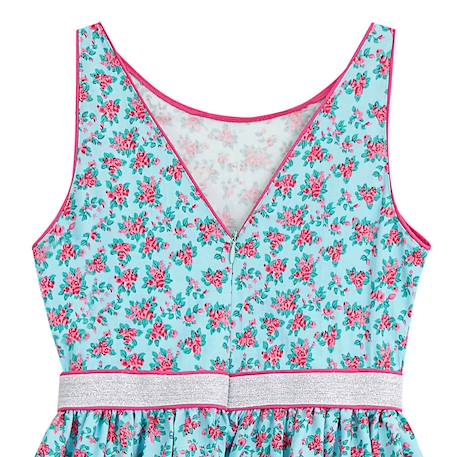 Robe cérémonie fleurie      hepburn Bleu turquoise rose fuchsia 5 - vertbaudet enfant 