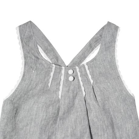 Blouse  en lin  et fine dentelle  anais Gris souris 4 - vertbaudet enfant 