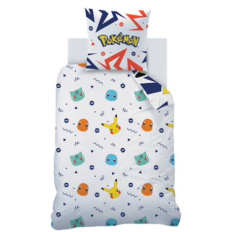 Parure de lit imprimée 100% coton, pokemon ziggy Blanc, bleu 4 - vertbaudet enfant 