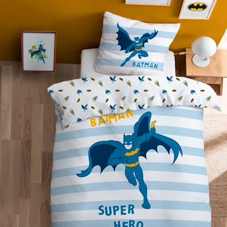 Parure de lit imprimée 100% coton, batman team Bleu 1 - vertbaudet enfant 