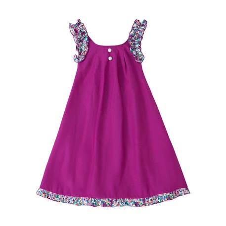 Robe cérémonie fleurie    noeud amovible  anais Violet 3 - vertbaudet enfant 
