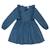 Robe intersaison coton chambray  à volants   appoline Bleu bleu marine 3 - vertbaudet enfant 