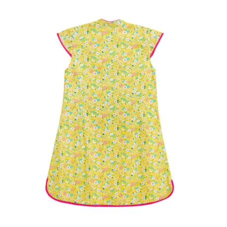 Robe chinoise  liberty  à col mao  annam Jaune rose fuchsia 4 - vertbaudet enfant 