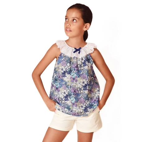 Blouse liberty     et   col 2-en-1  aurore Bleu violet lilas 5 - vertbaudet enfant 