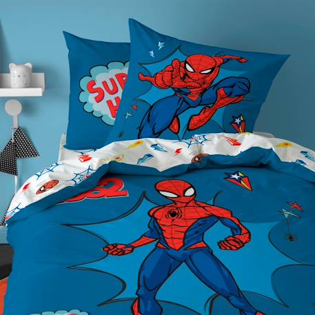Parure de lit imprimée 100% coton, spiderman home avenger Bleu 1 - vertbaudet enfant 