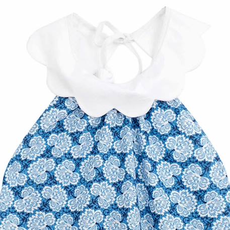 Blouse  liberty    tulipe Bleu roi blanc 4 - vertbaudet enfant 