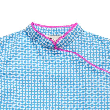 Robe  chinoise   avec col mao  annam Bleu turquoise fuchsia 2 - vertbaudet enfant 