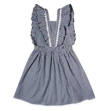 Robe  vichy  et  à volants  lili Noir et blanc 4 - vertbaudet enfant 