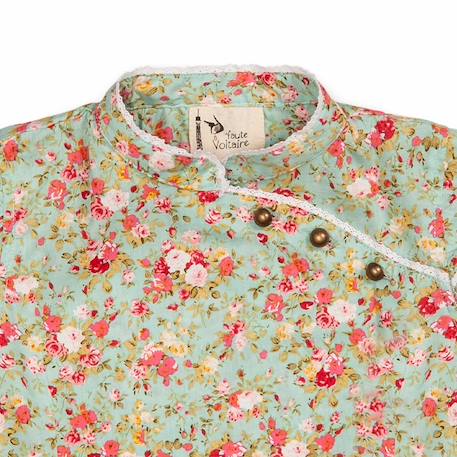 Blouse chinoise à col mao    fleurie liberty   annam Vert d'eau rouge 2 - vertbaudet enfant 