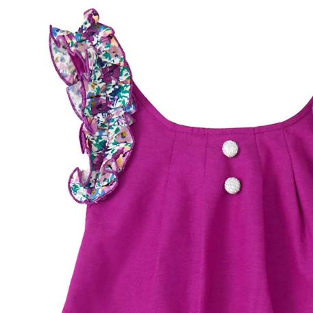 Robe cérémonie fleurie    noeud amovible  anais Violet 5 - vertbaudet enfant 