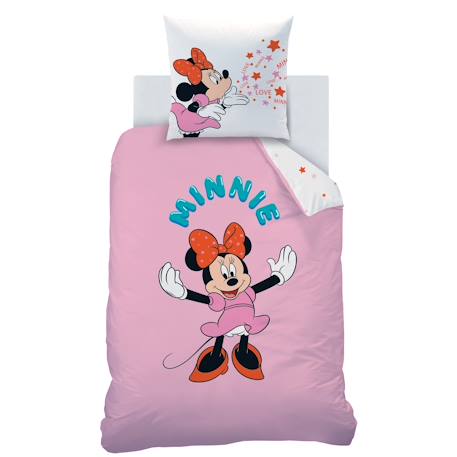 Parure de lit imprimée 100% coton, disney home minnie happy Rose 3 - vertbaudet enfant 