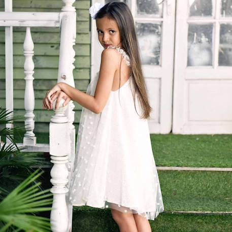 Robe cérémonie bohème   tulle    alizee Blanc cassé doré 2 - vertbaudet enfant 